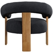 Pemberly Row Mid-Century Black Boucle Fabric Accent Chair - 35.5