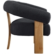 Pemberly Row Mid-Century Black Boucle Fabric Accent Chair - 35.5