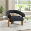 Pemberly Row Mid-Century Black Boucle Fabric Accent Chair - 35.5
