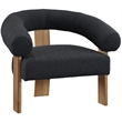 Pemberly Row Mid-Century Black Boucle Fabric Accent Chair - 35.5