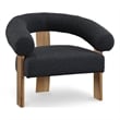 Pemberly Row Mid-Century Black Boucle Fabric Accent Chair - 35.5
