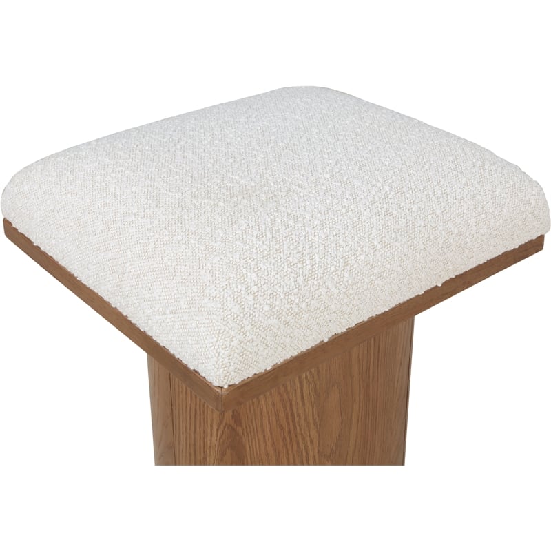 Pemberly Row Modern Cream Boucle Fabric Bench/Stool - 15.5