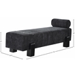 Pemberly Row Mid-Century Soft Black Chenille Fabric Bench - 72