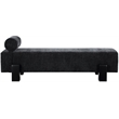 Pemberly Row Mid-Century Soft Black Chenille Fabric Bench - 72
