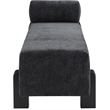 Pemberly Row Mid-Century Soft Black Chenille Fabric Bench - 72
