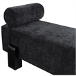 Pemberly Row Mid-Century Soft Black Chenille Fabric Bench - 72