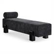 Pemberly Row Mid-Century Soft Black Chenille Fabric Bench - 72