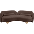 Pemberly Row Contemporary Soft Brown Chenille Fabric Sofa - 89