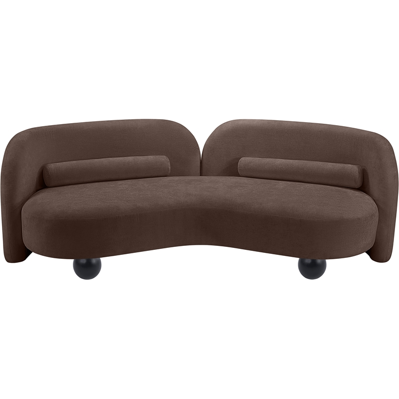 Pemberly Row Contemporary Soft Brown Chenille Fabric Sofa - 89