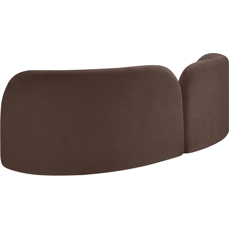 Pemberly Row Contemporary Soft Brown Chenille Fabric Sofa - 89