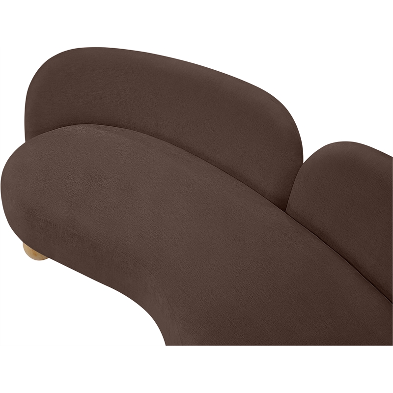 Pemberly Row Contemporary Soft Brown Chenille Fabric Sofa - 89