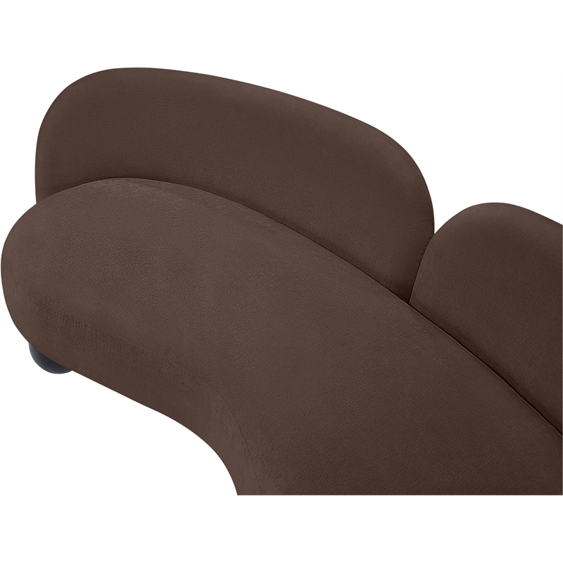 Pemberly Row Contemporary Soft Brown Chenille Fabric Sofa - 89
