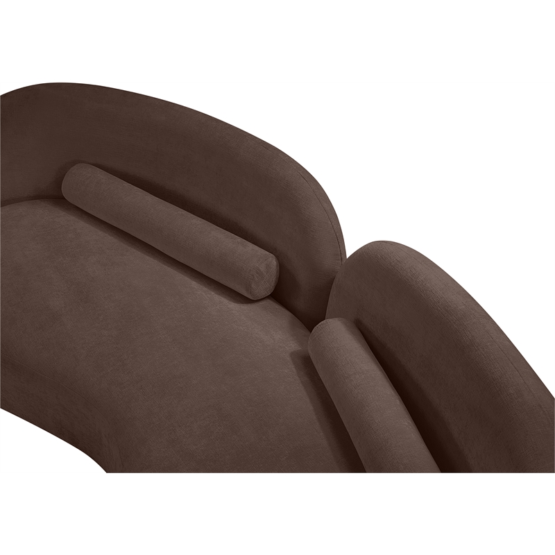 Pemberly Row Contemporary Soft Brown Chenille Fabric Sofa - 89