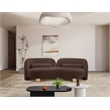 Pemberly Row Contemporary Soft Brown Chenille Fabric Sofa - 89