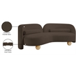 Pemberly Row Contemporary Soft Brown Chenille Fabric Sofa - 89