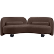 Pemberly Row Contemporary Soft Brown Chenille Fabric Sofa - 89
