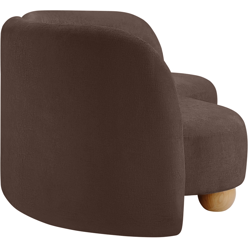 Pemberly Row Contemporary Soft Brown Chenille Fabric Sofa - 89