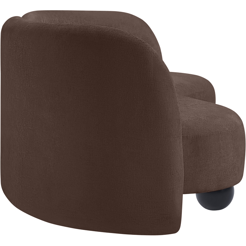 Pemberly Row Contemporary Soft Brown Chenille Fabric Sofa - 89