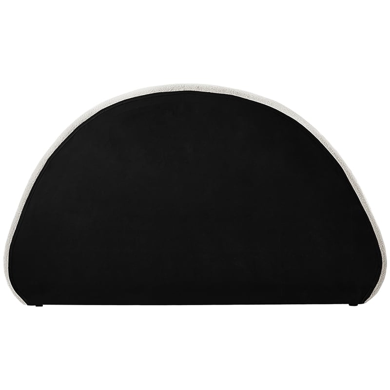 Pemberly Row Modern / Contemporary Soft Cream Teddy Fabric King Bed