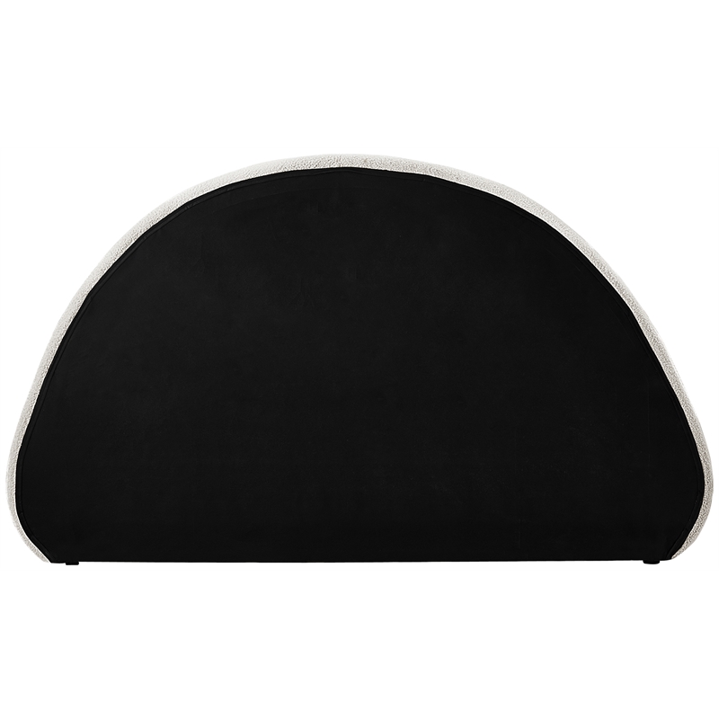 Pemberly Row Modern / Contemporary Soft Cream Teddy Fabric King Bed