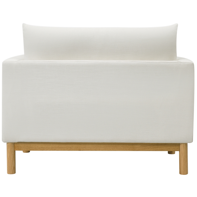 Pemberly Row Modern Mid-Century Cream Linen Textured Fabric Chair
