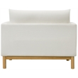 Pemberly Row Modern Mid-Century Cream Linen Textured Fabric Chair