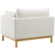 Pemberly Row Modern Mid-Century Cream Linen Textured Fabric Chair