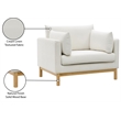 Pemberly Row Modern Mid-Century Cream Linen Textured Fabric Chair