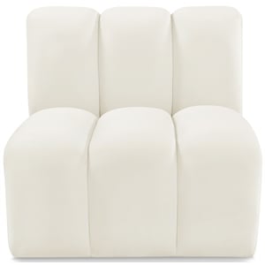 Pemberly Row Modern / Contemporary Soft Cream Velvet Straight Chair