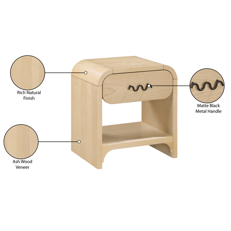 Pemberly Row Modern Natural Night Stand / Side Table - 22