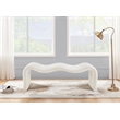 Pemberly Row Modern / Contemporary Soft Cream Chenille Fabric Bench