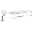 Pemberly Row Modern / Contemporary Soft Cream Chenille Fabric Bench
