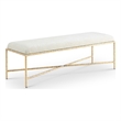 Pemberly Row Modern / Contemporary Soft Cream Chenille Fabric Bench