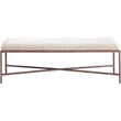 Pemberly Row Modern / Contemporary Soft Beige Chenille Fabric Bench