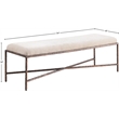Pemberly Row Modern / Contemporary Soft Beige Chenille Fabric Bench