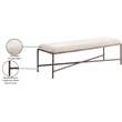 Pemberly Row Modern / Contemporary Soft Beige Chenille Fabric Bench
