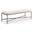 Pemberly Row Modern / Contemporary Soft Beige Chenille Fabric Bench