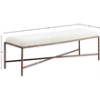 Pemberly Row Modern / Contemporary Soft Cream Chenille Fabric Bench