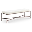 Pemberly Row Modern / Contemporary Soft Cream Chenille Fabric Bench