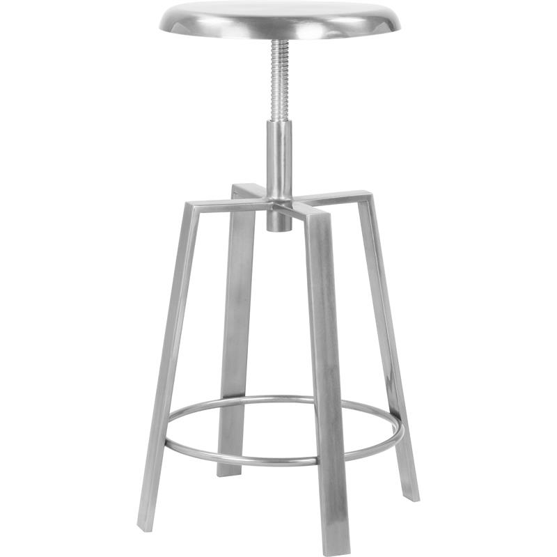 Pemberly Row Modern / Contemporary Silver Iron Counter and Bar Stool