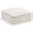Pemberly Row Modern / Contemporary Soft Cream Velvet Modular Ottoman