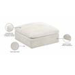 Pemberly Row Modern / Contemporary Soft Cream Velvet Modular Ottoman