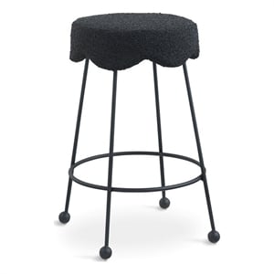 Pemberly Row Modern / Contemporary Black Boucle Fabric Counter Stool