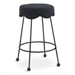 Pemberly Row Modern / Contemporary Black Boucle Fabric Counter Stool
