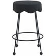 Pemberly Row Modern / Contemporary Black Boucle Fabric Counter Stool