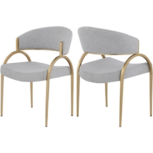 Pemberly Row Modern / Contemporary Soft Gray Dining Chair (Set of 2)