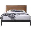 Pemberly Row Modern Mid-Century Soft Cognac Vegan Leather Full Bed