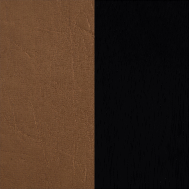 Pemberly Row Modern Mid-Century Soft Cognac Vegan Leather Full Bed