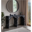 Pemberly Row Modern / Contemporary Black Marble Finish Console Table