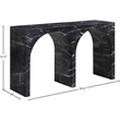 Pemberly Row Modern / Contemporary Black Marble Finish Console Table